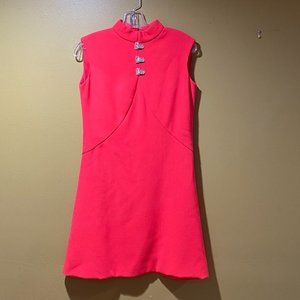 Adorable vintage Designer Dress - Coral pink - Teal Traina